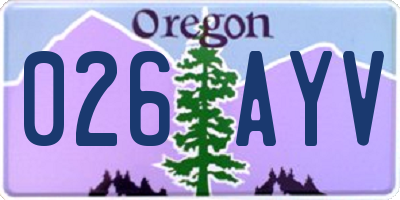 OR license plate 026AYV