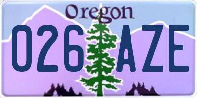 OR license plate 026AZE