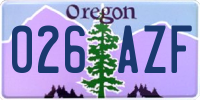 OR license plate 026AZF