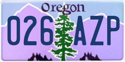 OR license plate 026AZP