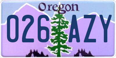 OR license plate 026AZY