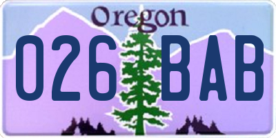 OR license plate 026BAB