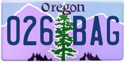 OR license plate 026BAG