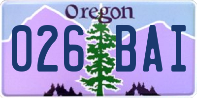 OR license plate 026BAI