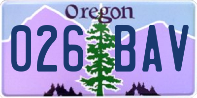 OR license plate 026BAV