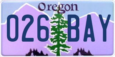 OR license plate 026BAY