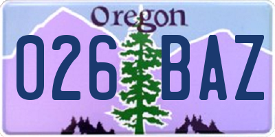 OR license plate 026BAZ