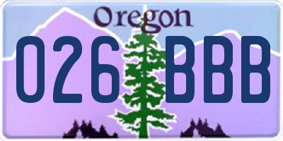 OR license plate 026BBB