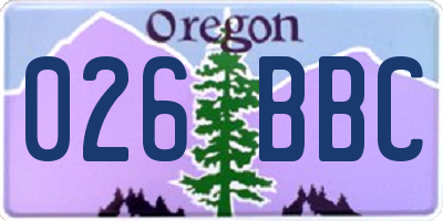 OR license plate 026BBC