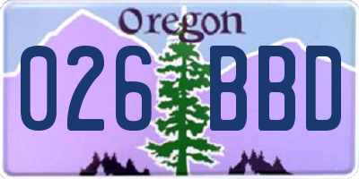 OR license plate 026BBD