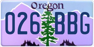 OR license plate 026BBG