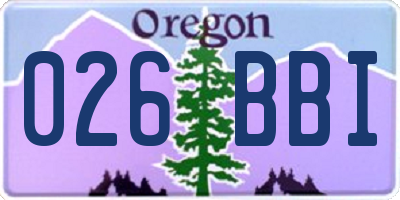 OR license plate 026BBI