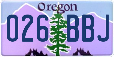 OR license plate 026BBJ