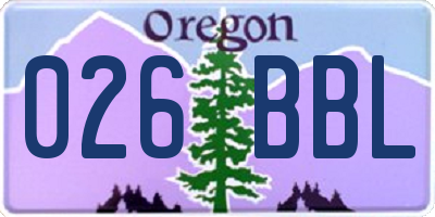 OR license plate 026BBL