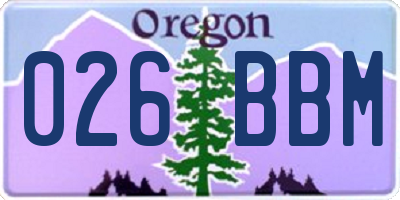 OR license plate 026BBM