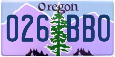 OR license plate 026BBO