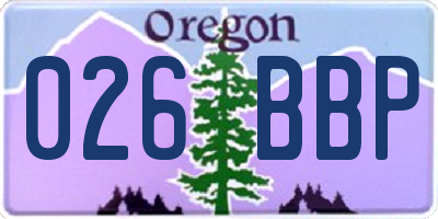 OR license plate 026BBP