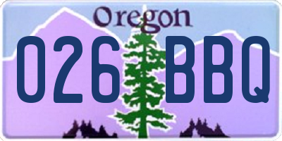 OR license plate 026BBQ