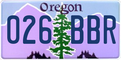 OR license plate 026BBR