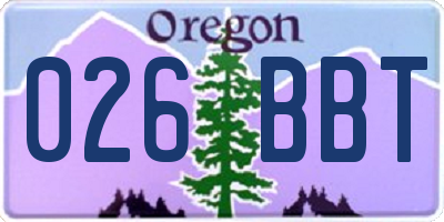OR license plate 026BBT