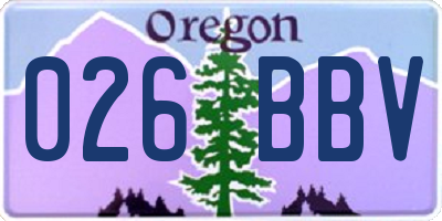 OR license plate 026BBV
