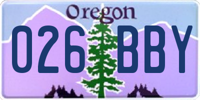 OR license plate 026BBY