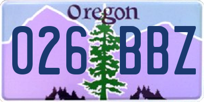 OR license plate 026BBZ
