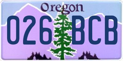 OR license plate 026BCB