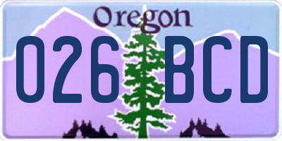 OR license plate 026BCD