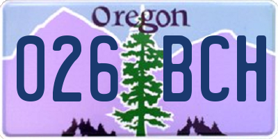 OR license plate 026BCH