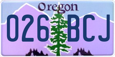 OR license plate 026BCJ