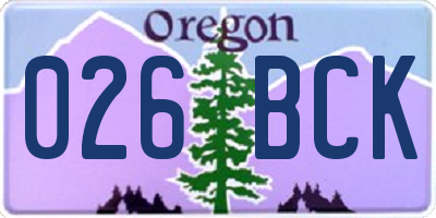 OR license plate 026BCK