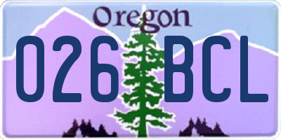 OR license plate 026BCL