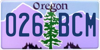 OR license plate 026BCM