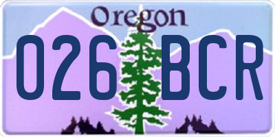 OR license plate 026BCR