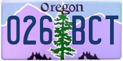 OR license plate 026BCT