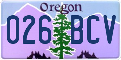 OR license plate 026BCV