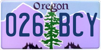 OR license plate 026BCY