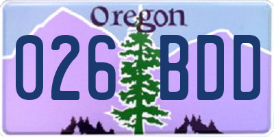 OR license plate 026BDD