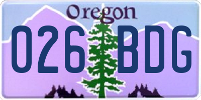 OR license plate 026BDG