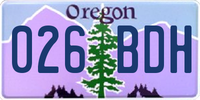 OR license plate 026BDH