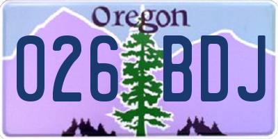 OR license plate 026BDJ