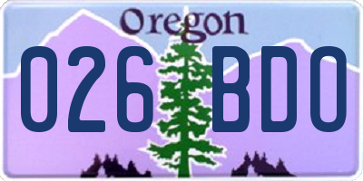 OR license plate 026BDO