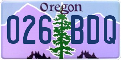 OR license plate 026BDQ