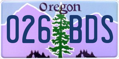 OR license plate 026BDS