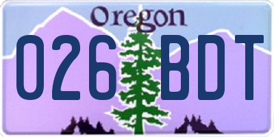 OR license plate 026BDT