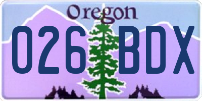 OR license plate 026BDX