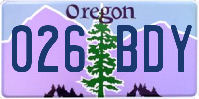 OR license plate 026BDY