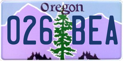 OR license plate 026BEA