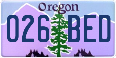 OR license plate 026BED
